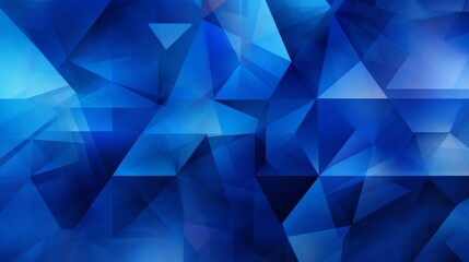 Obraz premium Classic Blue Abstract trianglify Generative Art background illustration. AI generative.