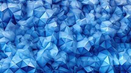 Obraz premium Classic Blue Abstract trianglify Generative Art background illustration. AI generative.