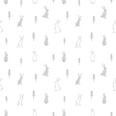 Simple and cute rabbits seamless pattern for kids. Creative kids texture for fabric, wrapping, textile, wallpaper, apparel etc. 