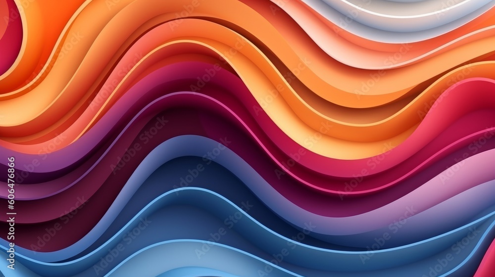 Poster abstract paper cut wavy liquid background layout design. ai generative.