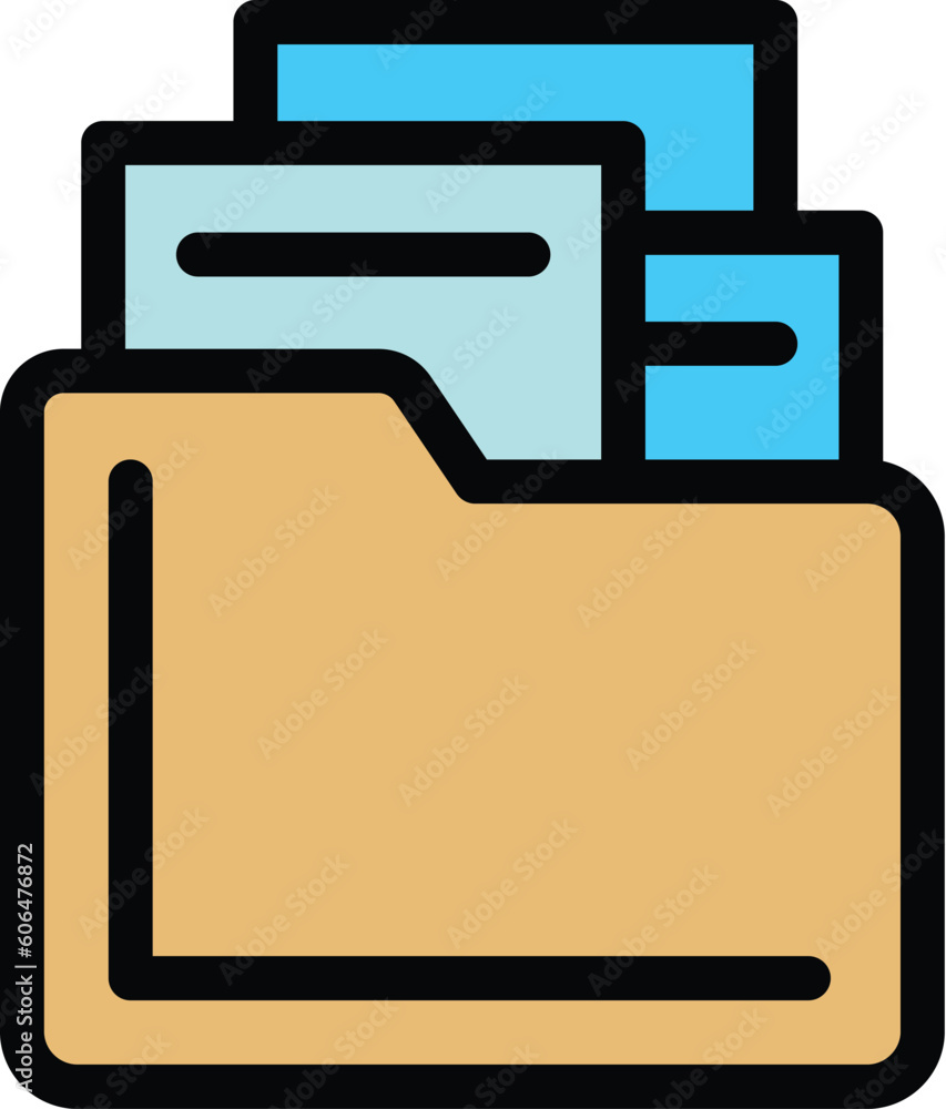 Poster file folder icon. outline file folder vector icon for web design isolated on white background color 