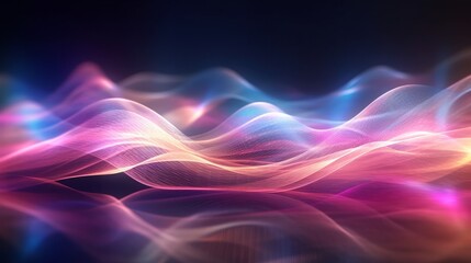 Abstract blue and pink swirl wave background. Flow liquid lines design. AI generative.