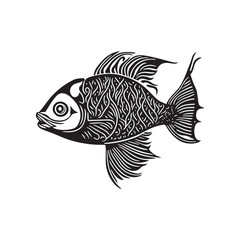  fish icons isolated on white background. Design element for logo, label, emblem, sign, brand mark. Vector illustration.