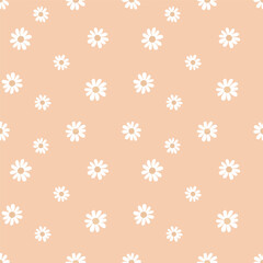 Simple and cute daisy flower floral seamless pattern for kids. Creative kids texture for fabric, wrapping, textile, wallpaper, apparel etc. 