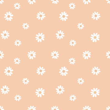 Simple and cute daisy flower floral seamless pattern for kids. Creative kids texture for fabric, wrapping, textile, wallpaper, apparel etc. 