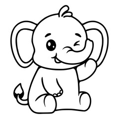 cute baby elephant saying hi
