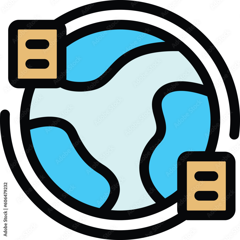 Poster global file transfer icon. outline global file transfer vector icon for web design isolated on white