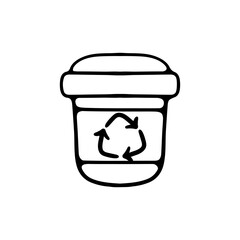 Recycling line icon. Waste management symbols, eco-friendly concept, recycling bins. Sustainable lifestyle concept. Vector line icon for Business