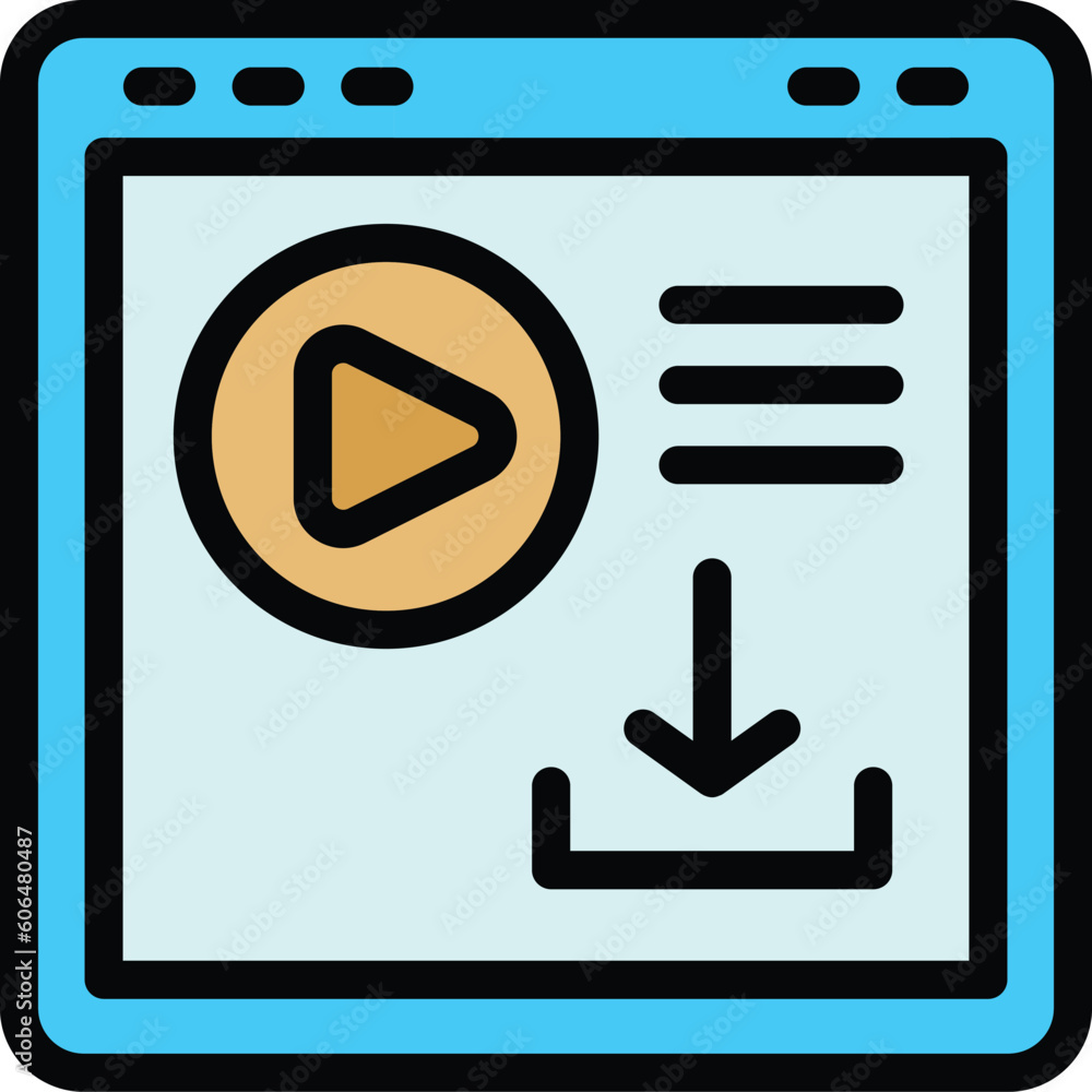 Poster filter search video file icon. outline filter search video file vector icon for web design isolated 