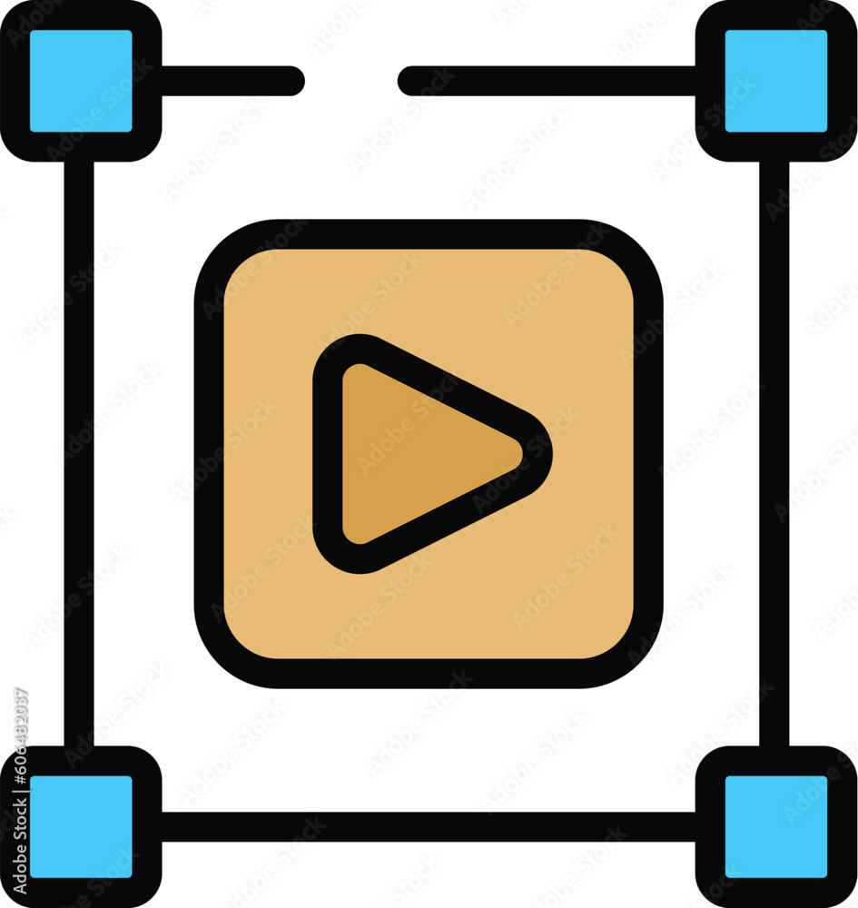 Poster filter search video icon. outline filter search video vector icon for web design isolated on white b