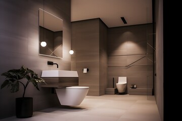 Naklejka na ściany i meble aesthetic modern toilet. generative Ai