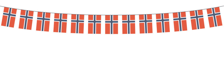 Guirlande avec fanions aux couleurs norvégiennes