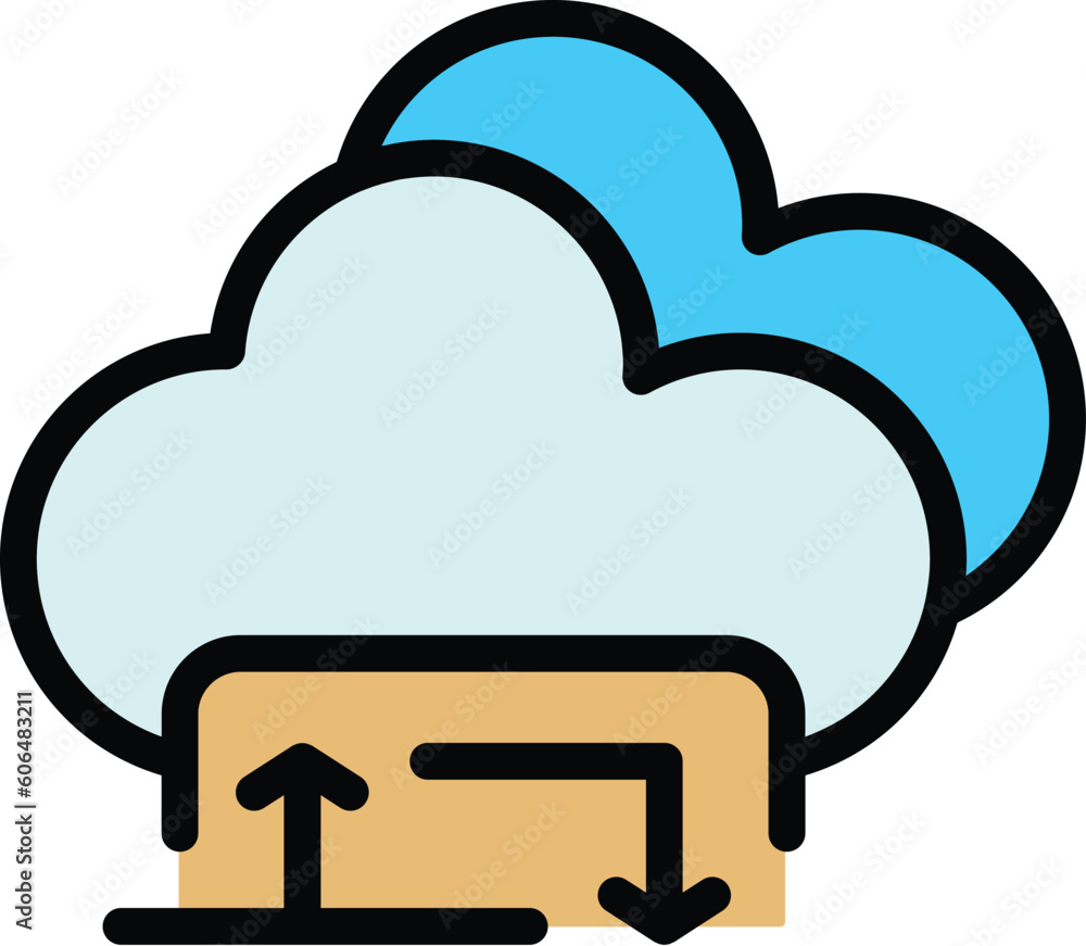 Poster filter search data cloud icon. outline filter search data cloud vector icon for web design isolated 