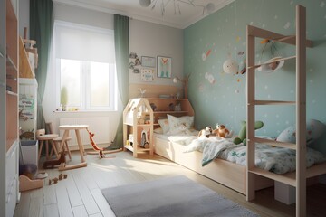 Fototapeta na wymiar children's room. generative Ai