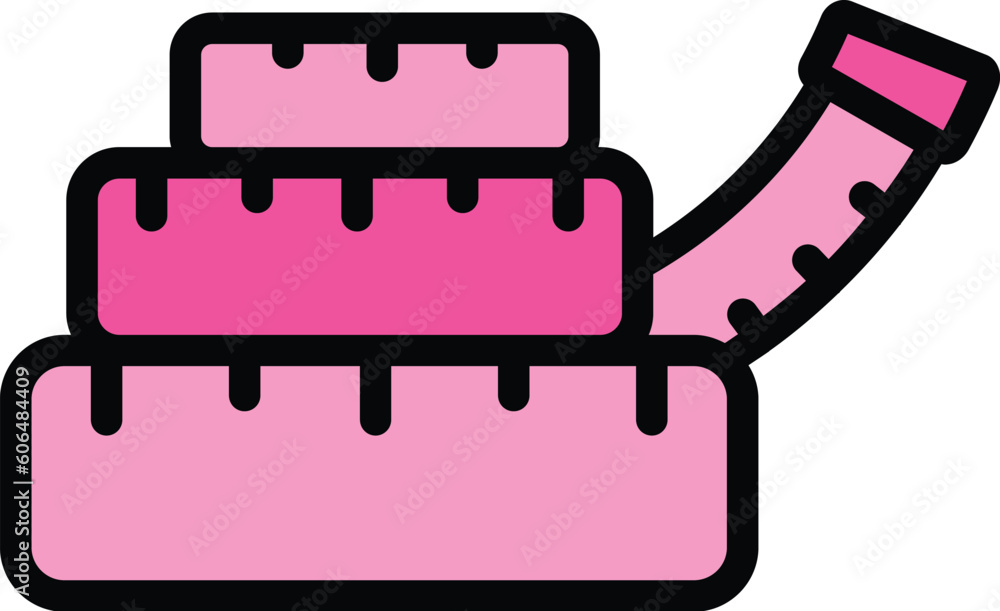 Poster knitting measurement tape icon. outline knitting measurement tape vector icon for web design isolate