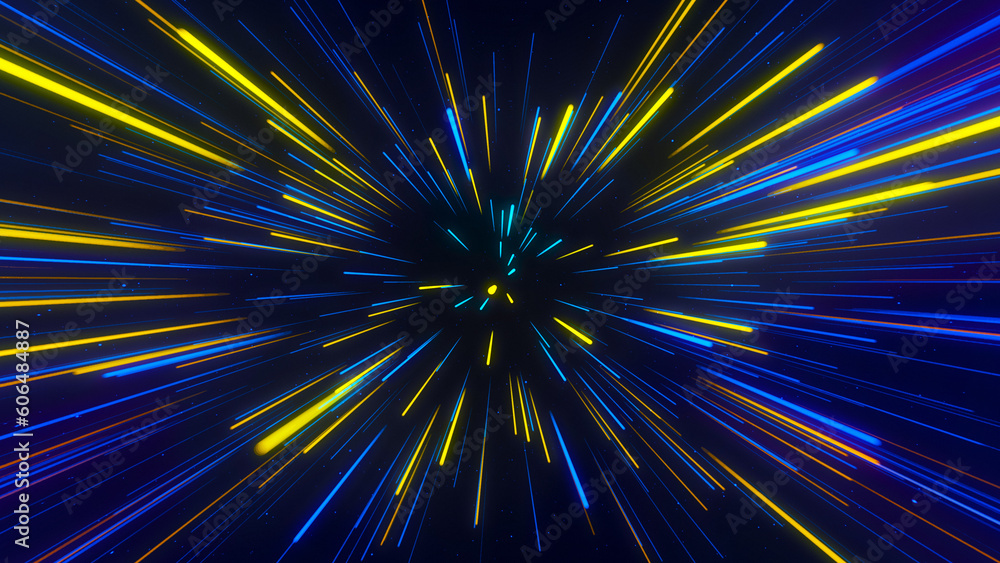 Poster abstract geometric background of radial lines. dataflow tunnel. explosive star. movement effect. bac