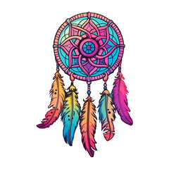dreamcatcher boho style magic ritual dreams, Dreamcatcher decorated, Astrology, spirituality, magic symbol. Ethnic tribal element.