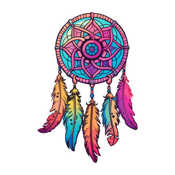 dreamcatcher boho style magic ritual dreams, Dreamcatcher decorated, Astrology, spirituality, magic symbol. Ethnic tribal element.
