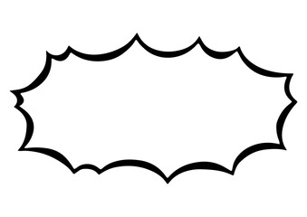 太線  トゲトゲ 爆発 コミック風  吹き出し