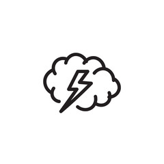 Bolt Brain Logo Outline Icon