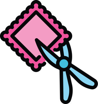 recommend clip art: Haberdashery cutting icon. Outline Haberdashery cutting vector icon for web design isolated on white background color flat