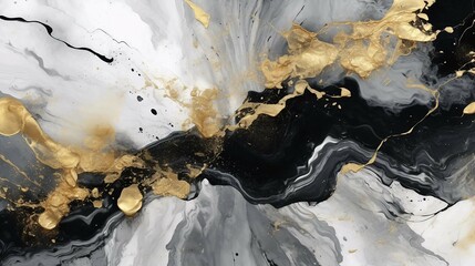 Black and gold marble with Generative AI