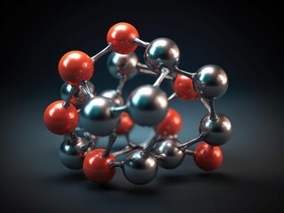Abstract molecule model on dark background 