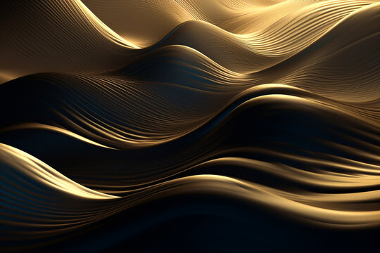 AI generated illustration of abstract full frame background of glossy brown substance with irregular wavy lines on surface