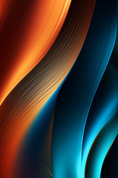 Picturesque Generative AI image of gradient abstract background of rainbow colored wavy stripes creating vivid ornament