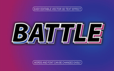 Battle 3D text effect easy editable