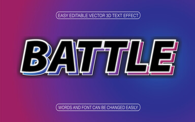 Obraz premium Battle 3D text effect easy editable