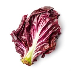 Obraz premium Radicchio leaf isolated on white background. Generative AI