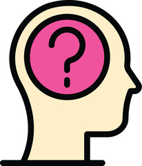 Brainstorming question icon. Outline Brainstorming question vector icon for web design isolated on white background color flat