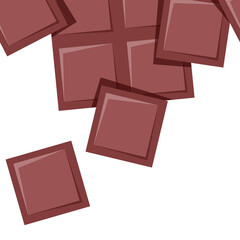 Milk chocolate bars in a seamless border