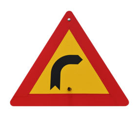 real turn right road sign isolated