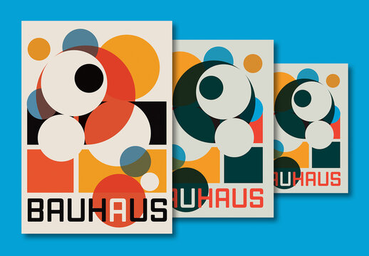 Abstract Bauhaus Style Poster Design Layout