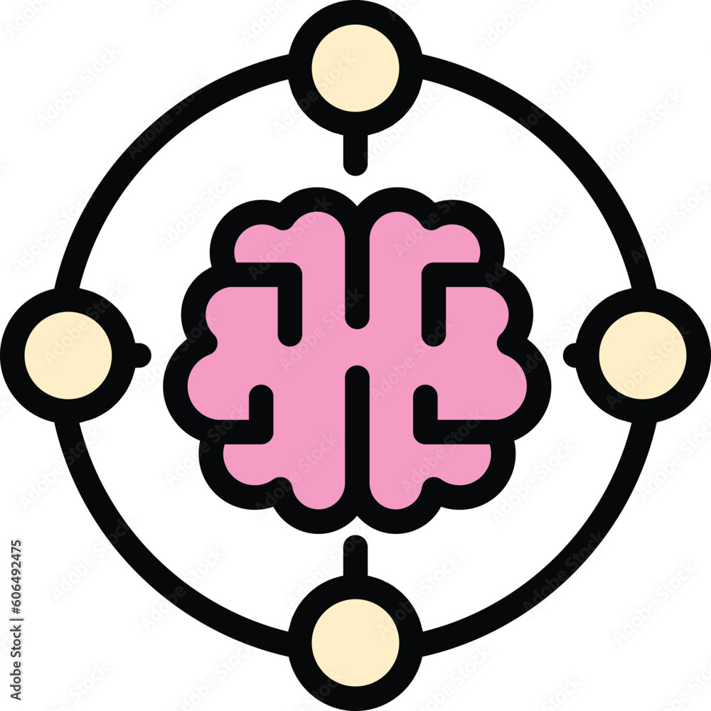 Poster brainstorming process icon. outline brainstorming process vector icon for web design isolated on whi
