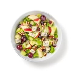 Waldorf Salad isolated on white background. Generative AI