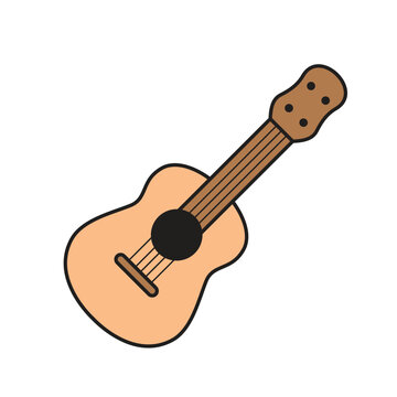 An illustration of a guitar. Isolated Vector Illustration