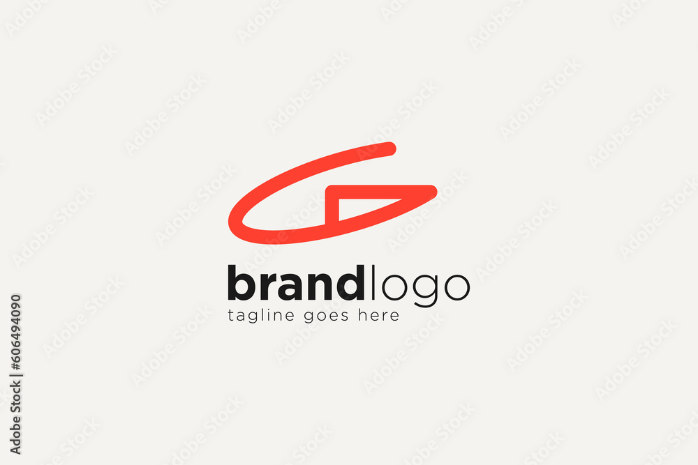 Poster initial letter g logo line style isolated on white background. flat vector logo design template elem