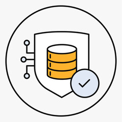 Data Privacy Icon - Vector Illustration. Pixel Perfect Editable Stroke Icon. Illustrating the concept of Data Privacy, Data protection, Secure data, and Data security.