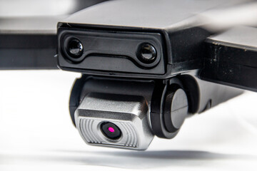 Drone camera and two headlights close-up	
