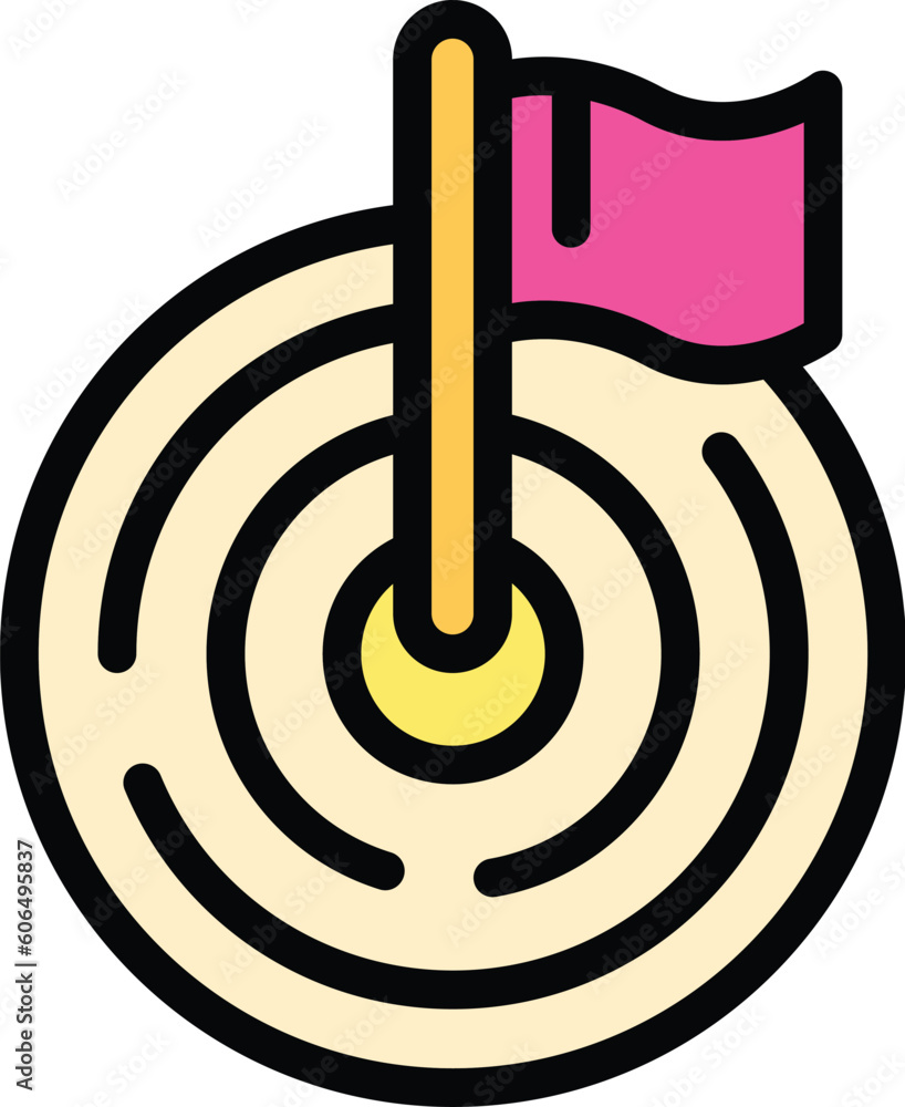 Poster brainstorming flag target icon. outline brainstorming flag target vector icon for web design isolate