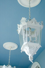 luster with a blue background 