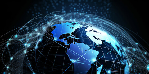 Naklejka premium Internet concept of global bussiness, Generative ai