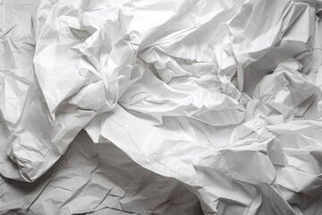 White crumpled paper texture background, Generative ai