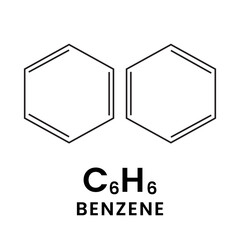 Benzene chemical compound molecule icon art illustration design vector