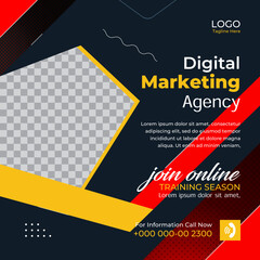 Set of social media post template and marketing webinar other seminars, online courses and classes, suitable modern banner and real estate square banner design template etc.
