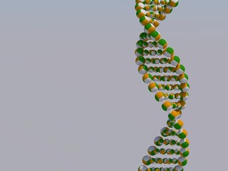 DNA helix made with Volleyball Sport Genetics concept 3D rendering