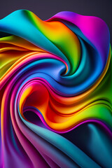 Multicolored abstract background with wavy design in the middle of the image. Generative AI.